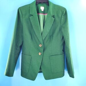 J.Crew green linen blend jacket 8